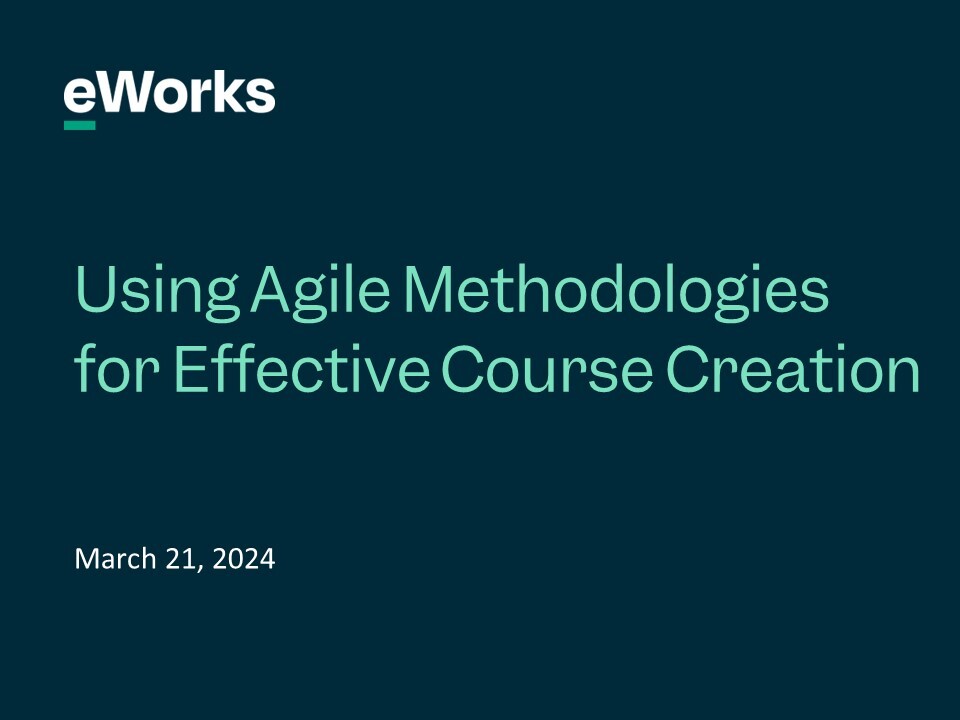 Agile learning design webinar slides 1