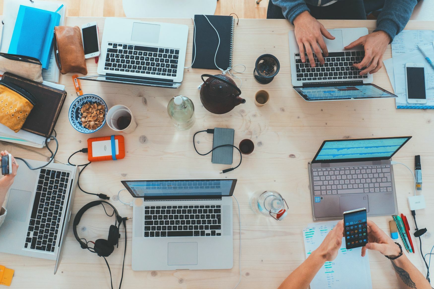 eWorks laptops on a meeting table